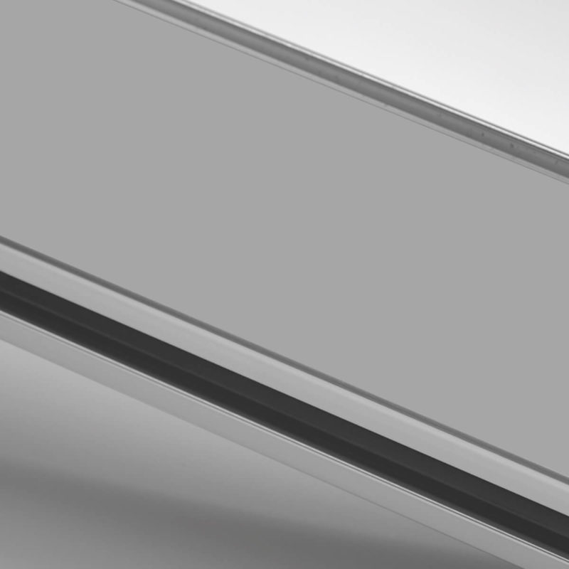 Mat anodized aluminium